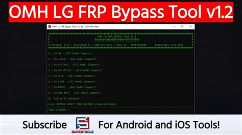0 U1 FRP Bypass Using SamFirm Tool v1. . Lg frp bypass tool 2021